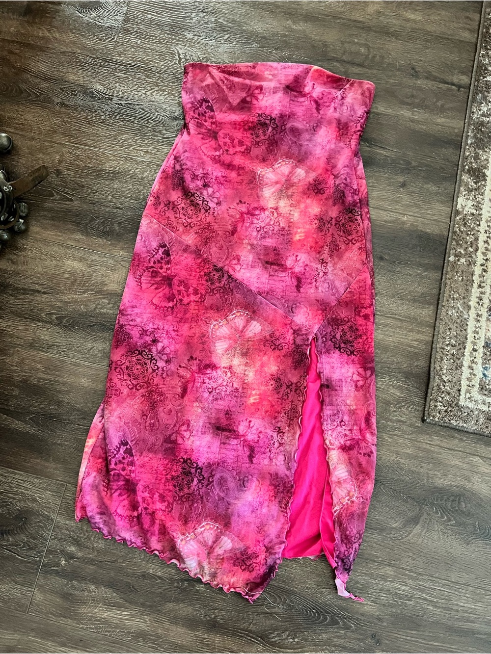 Urban Outfitters Strapless Pink Printed Maxi Dress